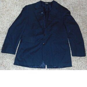 Mens Wool Suit Jacket Innocenti 40S Short Navy Pin Striped Single Breasted